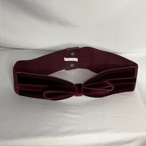 Burgundy Velvet and Stretch Wide Belt Size M/L